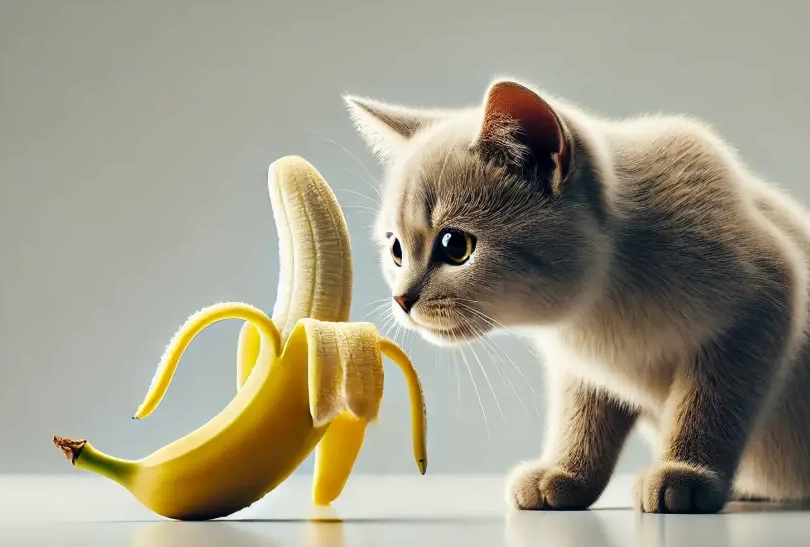 貓咪吃香蕉皮
