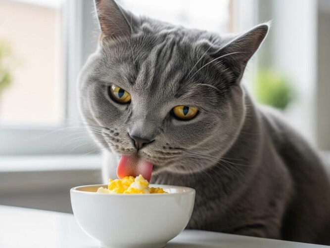 貓咪吃蛋黃 貓咪吃蛋黃